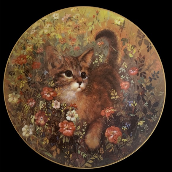 wolfgang kaiser Other - Kitty Collectors Plate “Kitty on the Hunt” Germany - Artist Wolfgang Kaiser